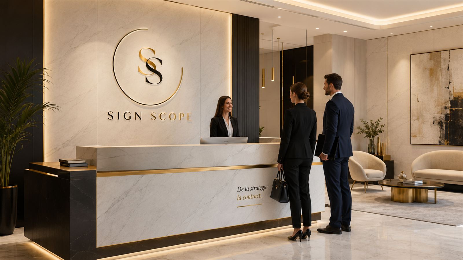 Recepția biroului Sign Scope